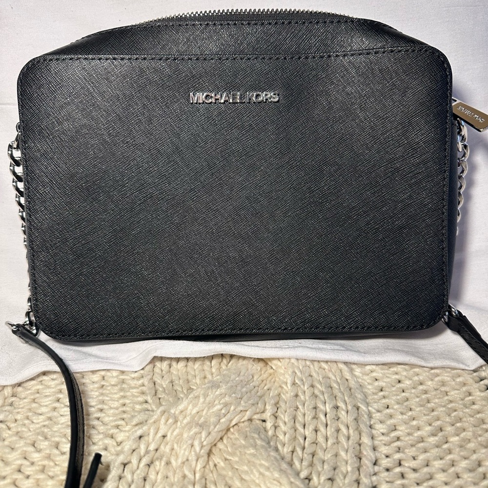 Michael Kors Black Leather Shoulder Bag